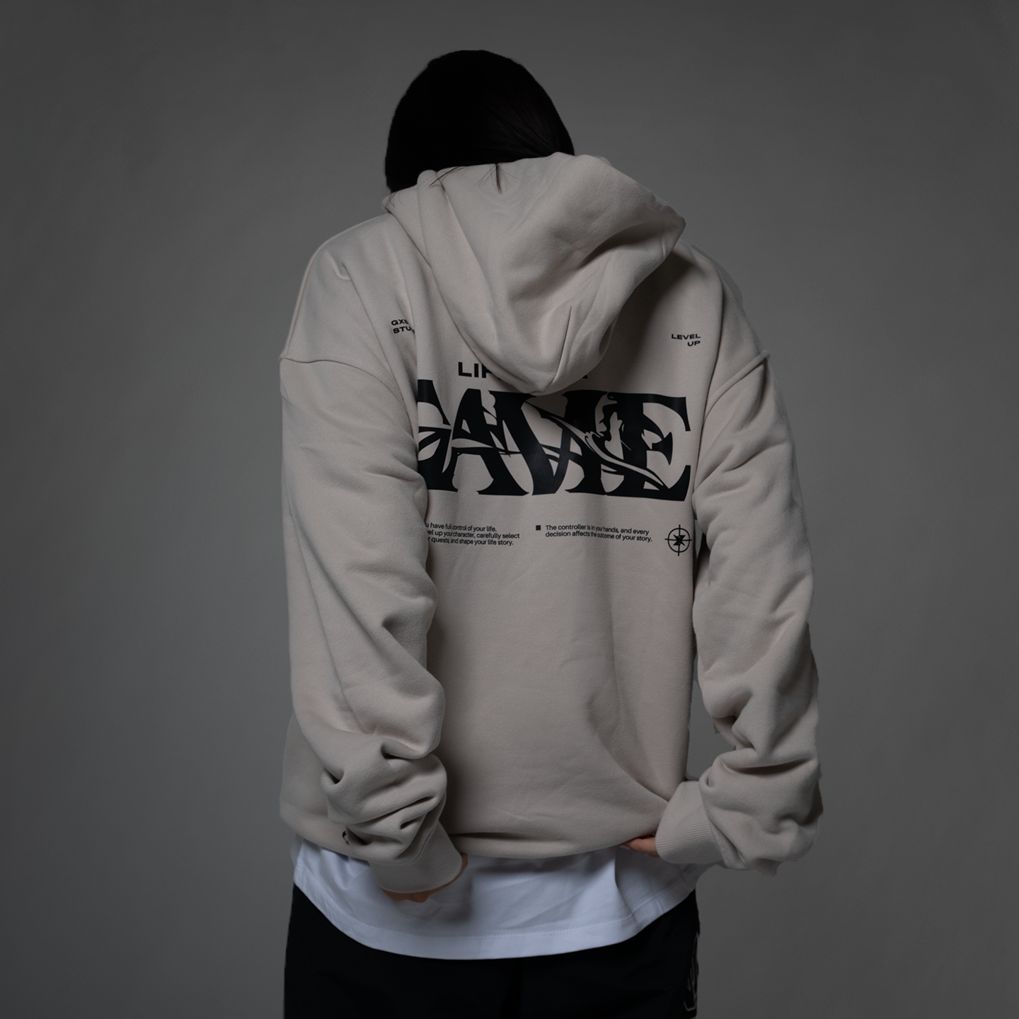 Life Is A Game Hoodie - Bone