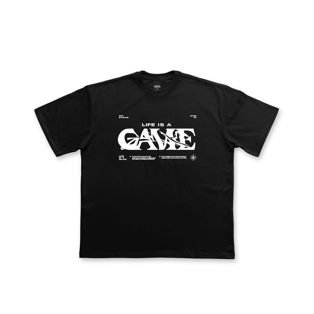 Life Is A Game Tee - Black/White