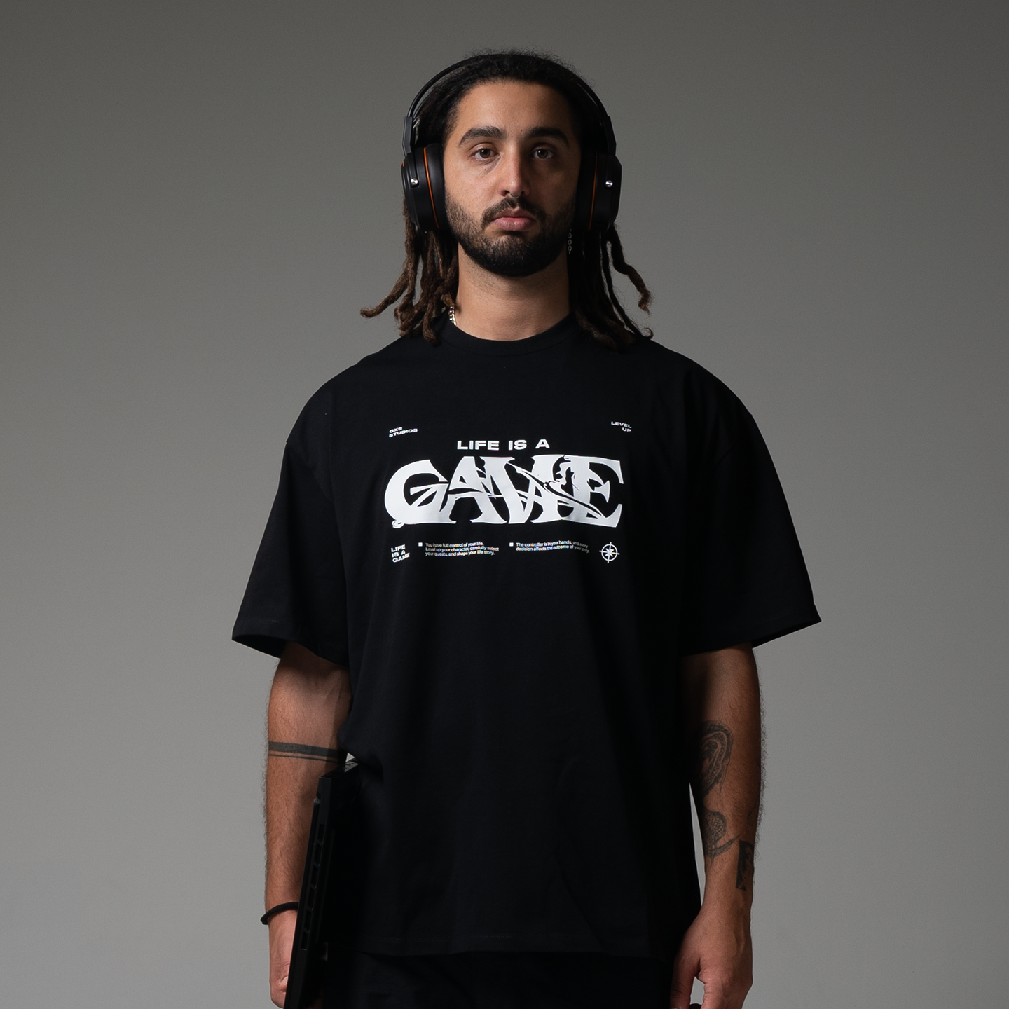 Life Is A Game Tee - Black/White