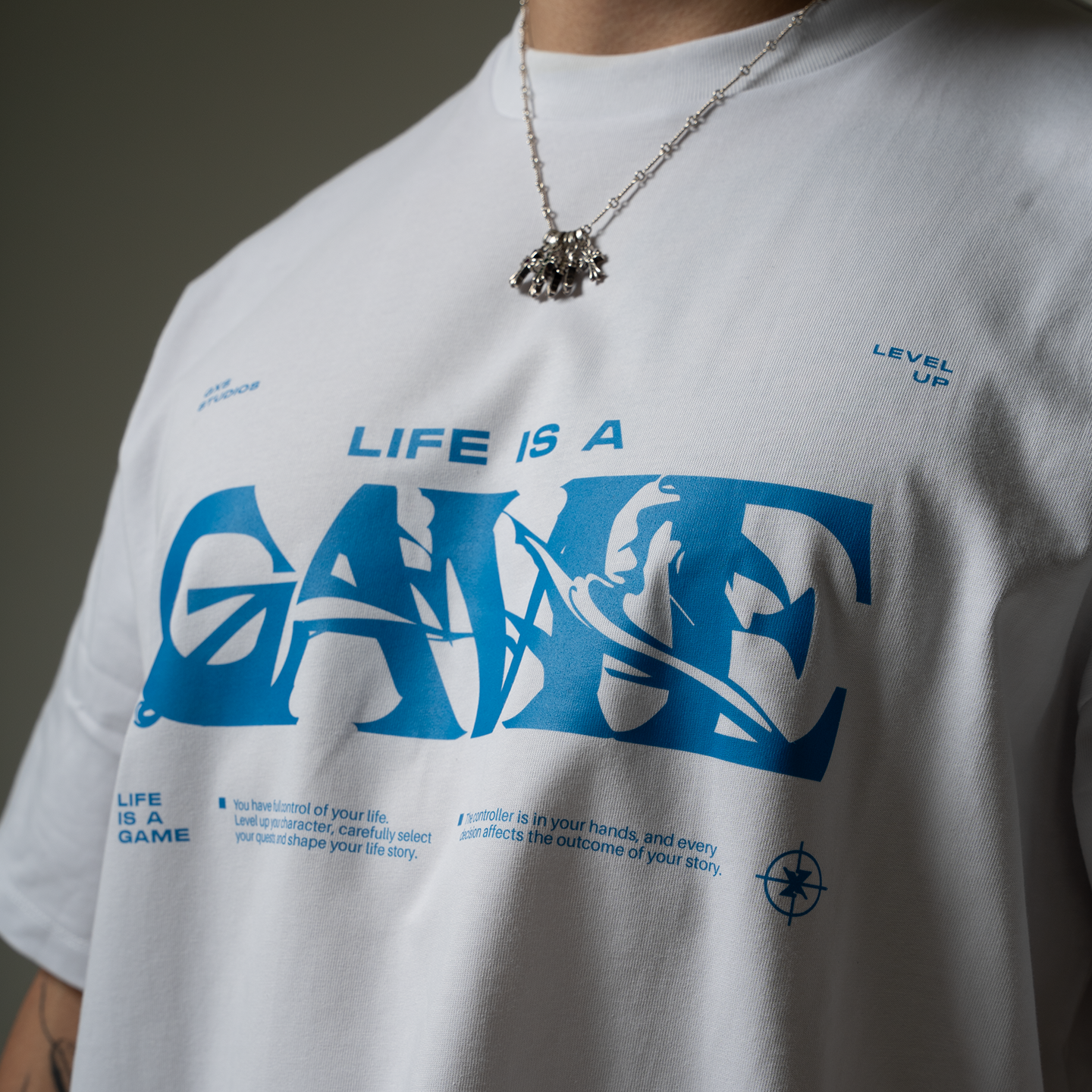 Life Is A Game Tee - White/Blue