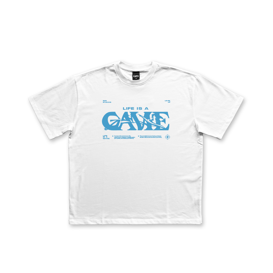 Life Is A Game Tee - White/Blue